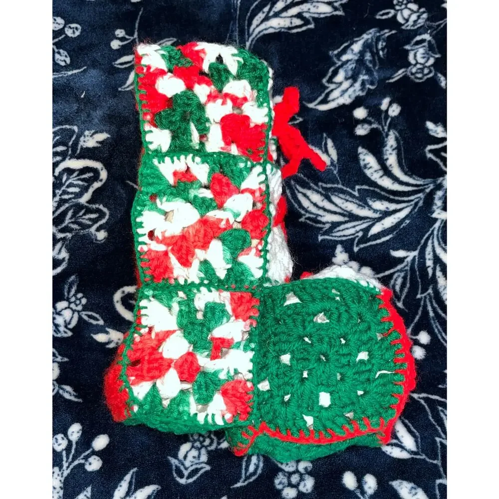 Vintage Handmade Crocheted Stocking